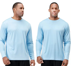 Camiseta Deportiva Casual de Manga Larga para Hombre, 100% Algodón, Secado Rápido, Corte Ajustado, Color Sólido, con Bolsillo, Tejido de Punto - Product Image 6