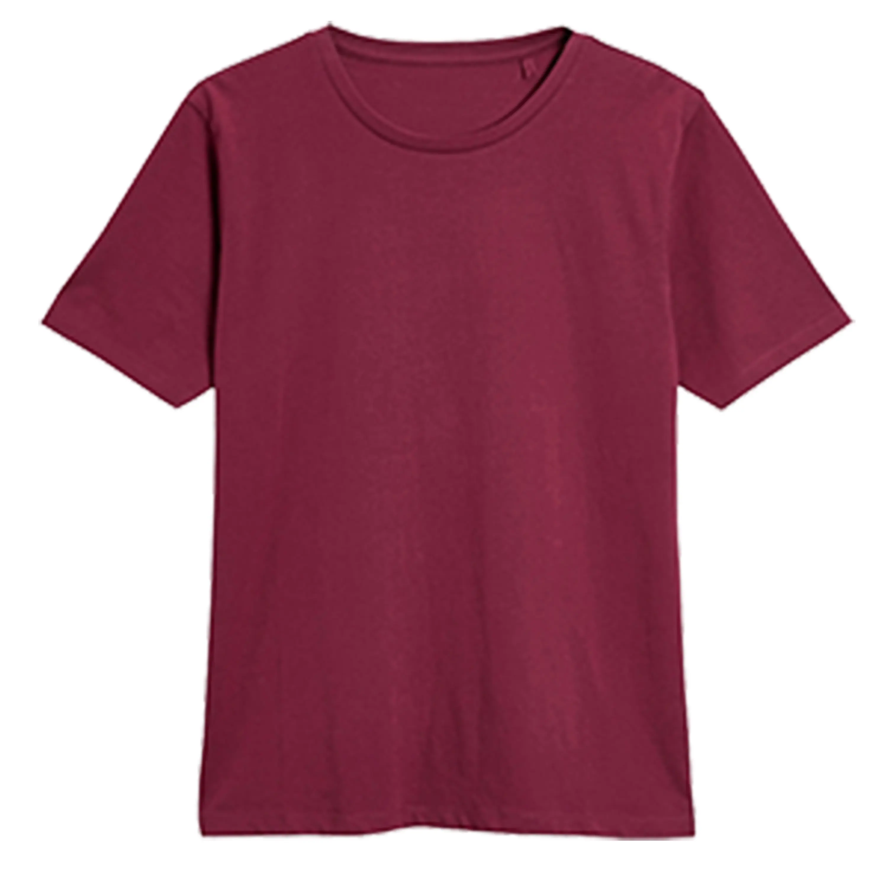 Promotional heavy weight solid color round neck customized maroon & wine color regular fitted t shirt for men's clothing