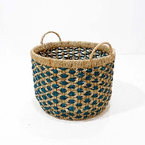 Handwoven Seagrass Storage Basket with Handle Natural Woven Organizer <b>Bin</b> for Home <b>Bedroom</b> - Product Image 5