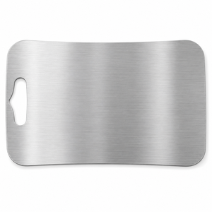 Planche à découper en acier inoxydable avec poignée 36 x 25 cm, planche à découper de cuisine en métal brossé pour l'exportation en gros depuis l'Inde - Product Image 4
