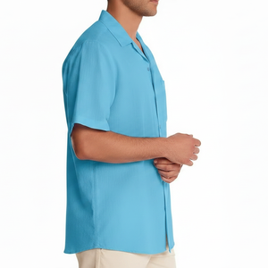 Chemises d'été pour hommes tendance, couleur unie, streetwear décontracté, respirantes, écologiques, logo imprimé personnalisé, vente en gros, directement de l'usine - Product Image 5