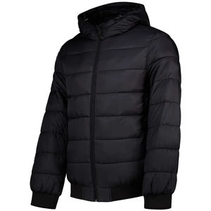 Chaqueta de poliéster acolchada negra de alta calidad para hombre, chaqueta bomber personalizada para hombre, OEM. - Product Image 2