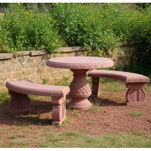 Chaises de salle à manger d'extérieur contemporaines en marbre sculpté à la main de luxe - HAYAT INDUSTRIES Garantie 5 ans Durables et faciles à nettoyer pour le jardin - Product Image 2