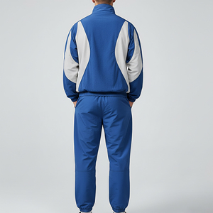 Streetwear Men's Color Block Tracksuit Full Sleeve Half-Zip Sporty Jogging Set With Side Pockets Regular Fit Autumn Wear - Product Image 3