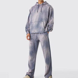 Acid Wash <b>Tracksuit</b> Fashionable Street Style Outfit With Comfortable Fit And Modern Look - Product Image 1