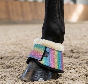 Botas Protectoras Premium para Caballos con Relleno de Piel Sintética y Tela Brillante Arcoíris, Antideslizantes, Antigiro, a Prueba de Golpes, con Campanas Antitorsión - Product Image 2
