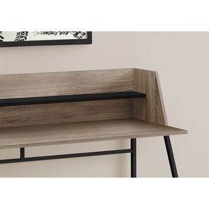 Scrivania Moderna Contemporanea da 48 Pollici per Ufficio Domestico con Ripiani Portaoggetti, Laminato Marrone e Metallo Nero per Lavoro con Laptop - Product Image 3
