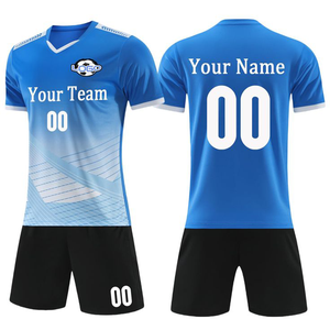 <b>Hot</b> Sale Adult Football Jerseys Soccer Shorts Half Sleeve Uniform Training Breathable Quick Dry Anti-UV Customized Team Name - Product Image 1