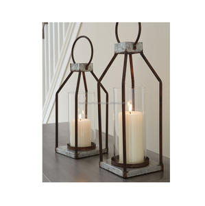 Lanterne porte-bougie en fer au design moderne et luxueux avec verre pour la décoration de la maison, la table de mariage et la Saint-Valentin - Product Image 4