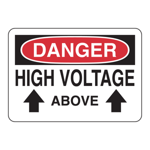 Panneau d'avertissement de danger de haute tension - Panneau de sécurité électrique intérieur/extérieur Brady rouge/blanc - Product Image 3