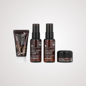 ชุดผลิตภัณฑ์ดูแลผิวหน้าเกาหลี Mizon K-Beauty Snail Miniature Set ชุด 4 ชิ้น ผลิตในเกาหลี สำหรับทุกเพศ กล่องผลิตภัณฑ์ดูแลผิวหน้าเกาหลี - Product Image 1