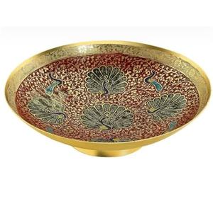 Bol décoratif en métal plaqué or pour servir des fruits secs, fournisseur indien de bols tendance pour la table. - Product Image 5