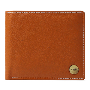 Custom Men's Brown Crazy Horse Cow Leather Short Bifold <b>Wallet</b> with Coin Pocket <b>RFID</b> <b>Blocking</b> Open Closure - Product Image 2