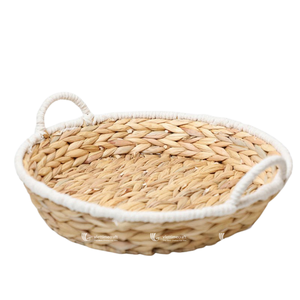 Paniers de rangement vintage élégants pour la maison, pliables, en métal et en jacinthe d'eau tressée avec du jute et du corde de rotin, pour un usage quotidien - Product Image 1