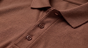 Men's Brown Polo Shirt Short Sleeve Regular Fit Knitted Solid Color Casual Wear Shirts - Product Image 3