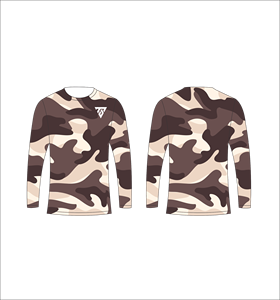 เสื้อยืดแขนยาวลายพรางทะเลทรายสีน้ำตาลสำหรับผู้ชาย ลายกราฟิกสีแทนครีม คอกลม เสื้อยืดลำลอง สตรีทแวร์ เสื้อสำหรับออกกำลังกาย - Product Image 1