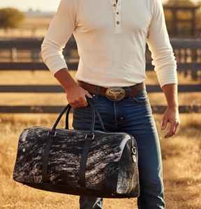 Bolsa de Viaje de Gran Capacidad, de Cuero Genuino, Ligera, Plegable, de Moda, Bolsa de Fin de Semana, de Cuero Vacuno, para Llevar Equipaje - Product Image 6