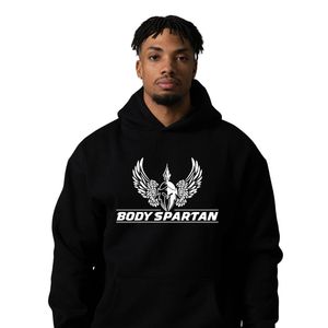 Sweat-shirt à capuche en molleton noir pour homme, avec motif graphique, style streetwear décontracté, à manches longues, pour le sport et l'entraînement - Product Image 2