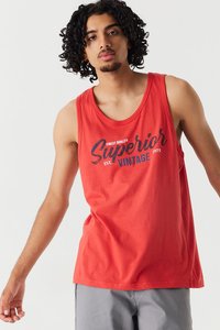 Camiseta sin Mangas Roja para Hombre, Cuello Redondo, Algodón, Informal, Transpirable, con Estampado Frontal, Gran Venta - Product Image 2