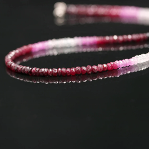 Wholesale Shaded <b>Ruby</b> Necklace with Natural Roundel Beads with Rondelle Shape <b>Ruby</b> Beads Necklace - Product Image 3