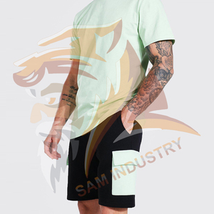 High Performance Custom Logo Design T Shirts & Shorts <b>Sets</b> in Low MOQ Top Style Two Piece Street Wear Men's <b>Twin</b> <b>Sets</b> - Product Image 3
