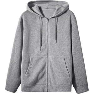Sweat à capuche zippé streetwear personnalisé en molleton épais 100% coton, coupe oversize, avec poches tendance, pour l'hiver et l'automne - Product Image 1