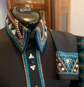 เสื้อเชิ้ตคาวเกิร์ลงานฝีมือคุณภาพสูงสไตล์ตะวันตก ตกแต่งกระดุมด้านหน้า แขนยาว ใส่สบาย ผลิตจากโพลีเอสเตอร์ เหมาะสำหรับขี่ม้า - Product Image 2