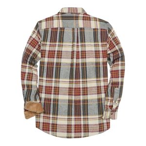 Camisa de Franela a Cuadros Marrón, Mezcla de Algodón, Forro Térmico, Cierre de Botones, Estilo Clásico, Camisas de Franela para Hombre - Product Image 2