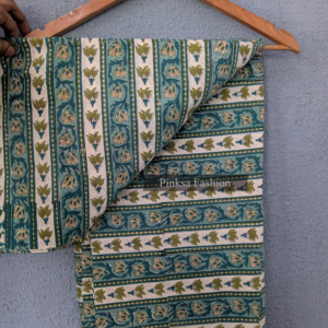 Rollo de Tela 100% Algodón Puro con Estampado a Mano |   Fabricante Mayorista de Telas Indias con Estampado Floral - Product Image 1