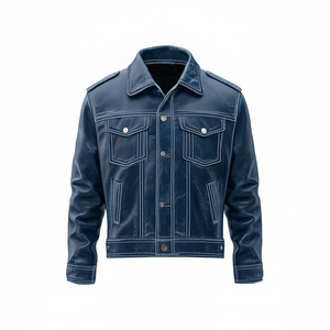 Leather <b>Jacket</b> Casual Faux Leather Motorcycle <b>Jacket</b> Outerwear Coat <b>with</b> <b>Zipper</b> <b>Pockets</b> Men Stand Collar <b>Jackets</b> - Product Image 1