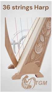 Arpa de Palanca de Madera de 36 Cuerdas, Instrumento Tradicional para Interpretación Musical - Product Image 4