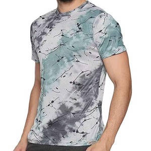 Sublimation Printed Men's Slim Fit Short Sleeve T-<b>Shirt</b> With Abstract Pattern O-Neck Quick Dry Knitted <b>Polyester</b> Casual Wear - Product Image 3