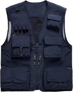 Custom <b>Men</b>’s Canvas Utility Vest Multi-Pocket Waterproof Windproof Outdoor Fishing Safari Travel Workwear - Product Image 4