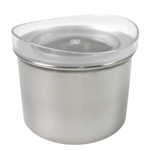 Conteneur de stockage alimentaire en acier inoxydable avec couvercle en plastique, forme cylindrique, hermétique, préservation de la fraîcheur, utilisation en cuisine, minimaliste - Product Image 3