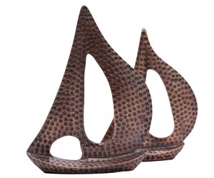 Handmade Aluminium Abstract Sculpture Set 2Pcs Modern Contemporary Tabletop Art Decor <b>Figure</b> Shape Metal Handicraft Jaffs - Product Image 1