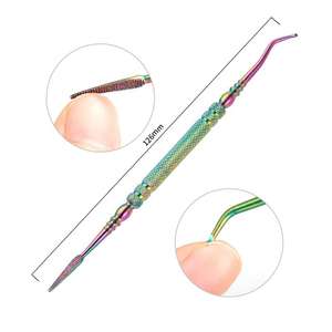 ที่ดันหนังกำพร้าเล็บเท้าและเล็บมือแบบสองด้าน ทำจากสแตนเลสสตีล สีรุ้ง สำหรับทำความสะอาดเล็บและแก้ไขเล็บขบ - Product Image 5