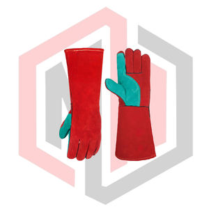 Gants renforcés en cuir fendu pour soudeurs, manchette de sécurité anti-vibration, résistance à la chaleur, résistance au feu, résistance aux déchirures, antidérapants - Product Image 4