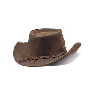 Sombrero Vaquero Personalizado de Cuero Genuino Marrón para Viajes al Aire Libre, Unisex, para las Cuatro Estaciones, con Diseño Digital - Product Image 6
