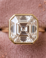 Bague de fiançailles classique en diamant taille Asscher pour femme, bijoux en or