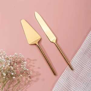 Ensemble de Spatules à Gâteau Jetables en Acier Inoxydable Doré de Luxe – Élégant pour Mariages et Traiteurs, Résistant à la Rouille, Écologique, Poignée Polie Miroir - Product Image 2