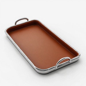 Plateau en cuir gaufré de qualité supérieure pour mariage et Diwali - Service élégant et décoration intérieure - Fait main, léger, design personnalisable - Product Image 1
