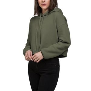 Women's Winter Knitted <b>Cropped</b> <b>Zip</b>-<b>Up</b> Hoodie Sweatshirt Blank Hooded Jacket Front Custom OEM ODM 100% Cotton Clothing Supplier - Product Image 1