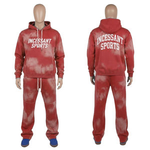 2026 OEM Personalizado Chándal de Algodón para Hombre, Estilo Jogger Acampanado, con Estampado Puff, Lavado Ácido Vintage, Holgado y Oversize, Ropa de Moda - Product Image 2