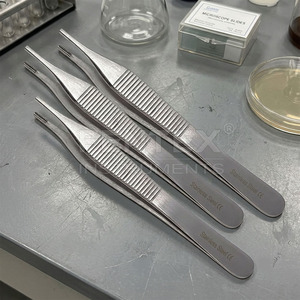 Pinces à tissus manuelles Adson Brown en acier inoxydable de qualité supérieure, 9x9 dents, finition mate et polie, instruments chirurgicaux 12cm/15cm - Product Image 4