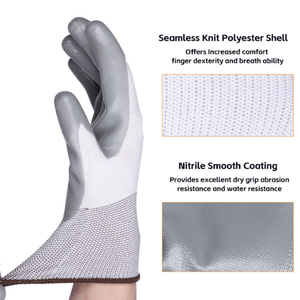 Industrial Nitrile PU Coated <b>Gloves</b> Nylon Polyester Knit Lightweight Breathable Grip Safety <b>Gloves</b> for Mechanical Automotive - Product Image 3