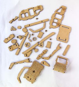 Kit de modèle d'hélicoptère en bois à assembler soi-même, jouet artisanal sculpté avec motif étoile - Product Image 5