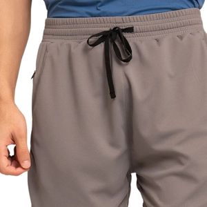 Shorts de sport gris PBlaze pour hommes, décontractés, légers, avec fermeture éclair et cordon de serrage à la taille, pour la course et l'entraînement - Product Image 2
