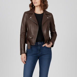 Veste en cuir pour femmes, vêtements d'extérieur, mode hiver, vêtements en cuir pour femmes, veste d'hiver - Product Image 4