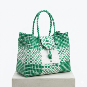 Sac à main bohème tendance été pour femme, grand sac fourre-tout avec deux poignées tressées, logo personnalisé - Product Image 2