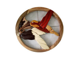 Plaque murale de luxe en bois sculpté à la main Art Intarsia Produit de qualité supérieure Vietnam pour les grossistes Gravure de luxe Décoration murale en bois - Product Image 5